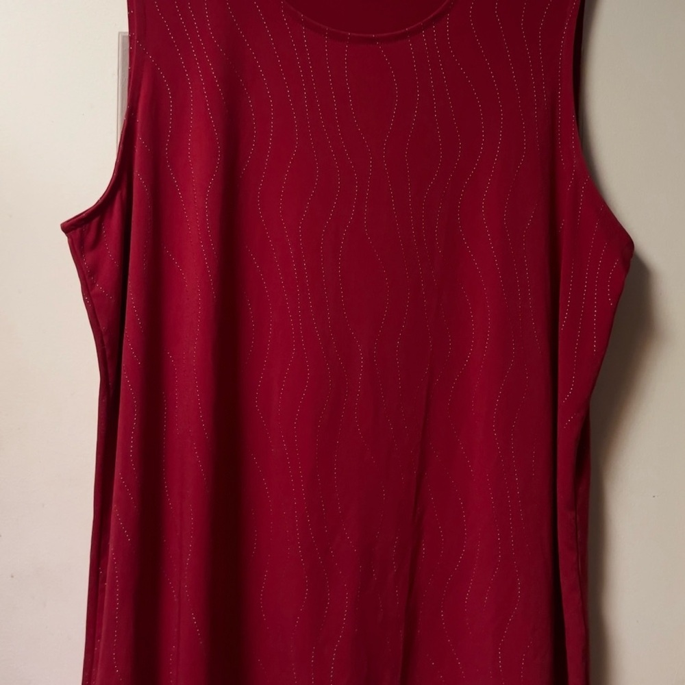 Elegant ~ CJ Banks ~ Women’s ~ Top ~ 1X ~ Blouse ~ Red ~ Beaded
